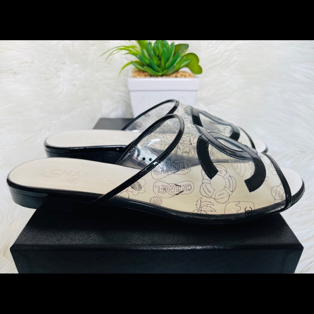 ๐พ๐ฅSOLD๐ฅณChanel Transparent Mule Sandals - Picture 4 of 11